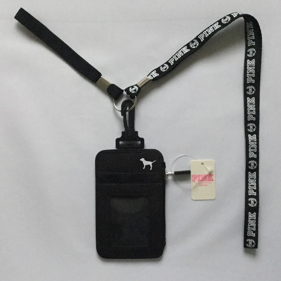 $20❤️VS LOVE PINK Black & White ID Holder - Picture 2 of 8